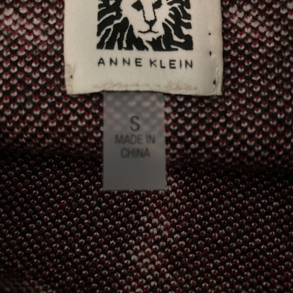 Anne Klein Sweater Womens Sz S Red Black‎ Plaid Pullover Mock Neck Split Hem - Picture 9 of 12